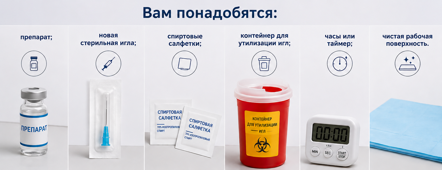 Необходимые инструменты для инъекции при стимуляции ЭКО